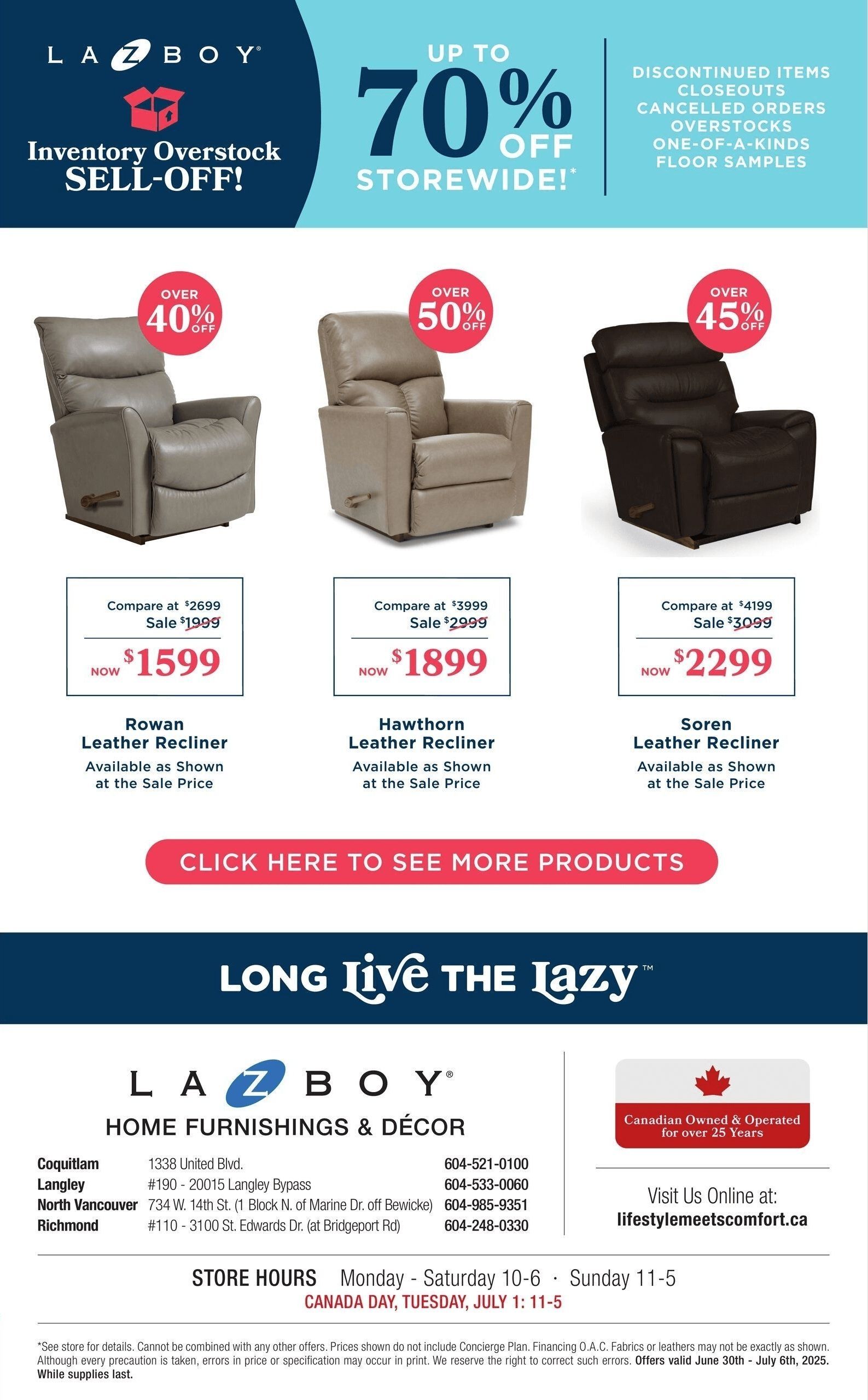 La-Z-Boy (Greater Vancouver) Flyer July 3 to 13