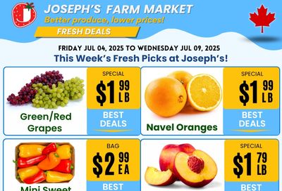 Joseph's Farm Market Flyer July 4 to 9