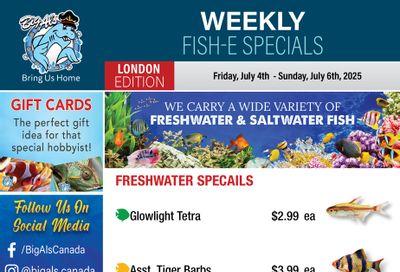Big Al's (London) Weekly Specials July 4 to 10
