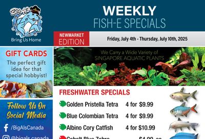 Big Al's (Newmarket) Weekly Specials July 4 to 10