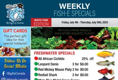 Big Al's (North York) Weekly Specials July 4 to 10