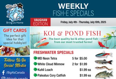 Big Al's (Vaughan) Weekly Specials July 4 to 10