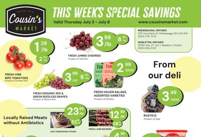 Cousin's Market Flyer July 3 to 8