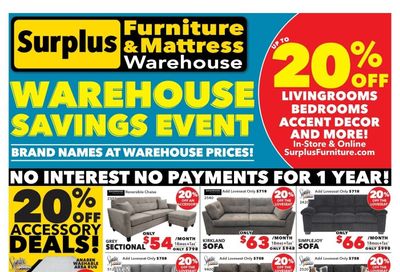 Surplus Furniture & Mattress Warehouse (S. ON) Flyer July 7 to 27