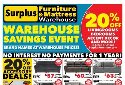 Surplus Furniture & Mattress Warehouse (St. John's, Corner Brook, Grand Falls Windsor) Flyer July 7 to 27