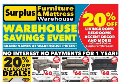 Surplus Furniture & Mattress Warehouse (Thunder Bay) Flyer July 7 to 27