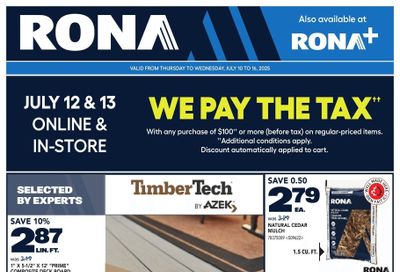 Rona & Rona+ (ON) Flyer July 10 to 16