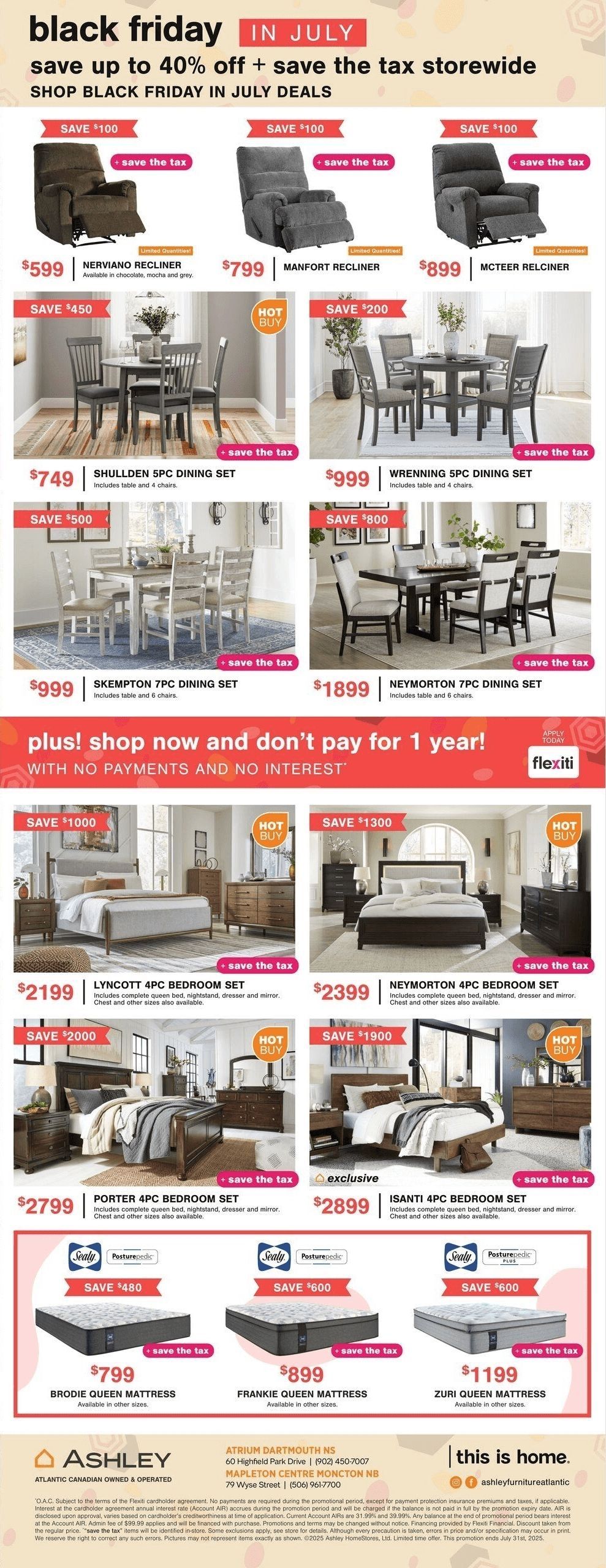 Ashley HomeStore (Atlantic) Flyer July 6 to 31