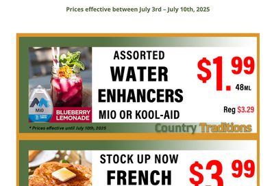 Country Traditions One-Shot Deals Flyer July 3 to 10 Country Traditions One-Shot Deals Flyer July 3 to 10