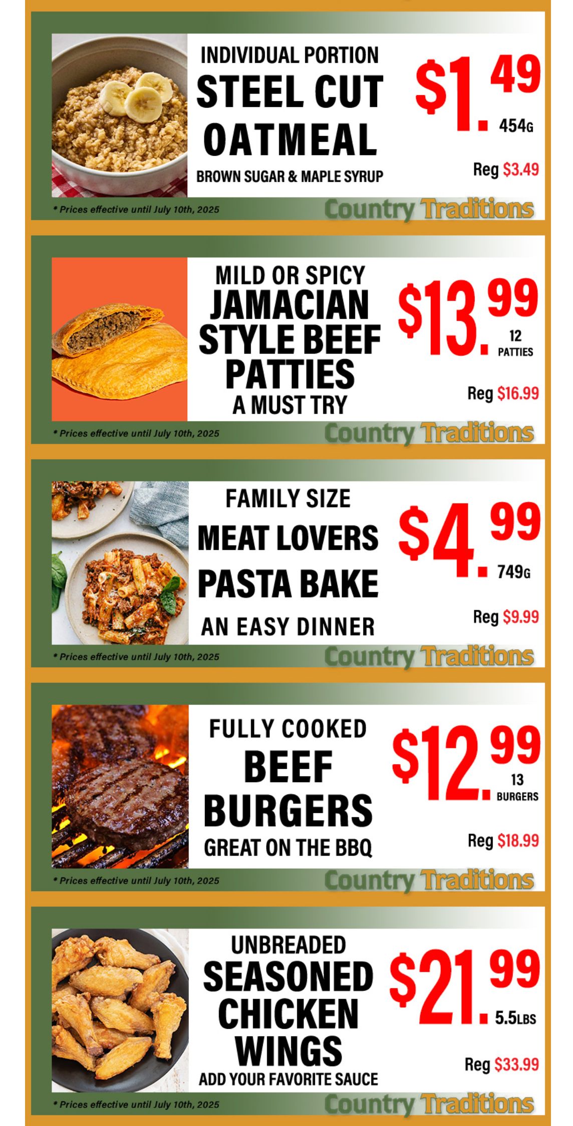 Country Traditions One-Shot Deals Flyer July 3 to 10