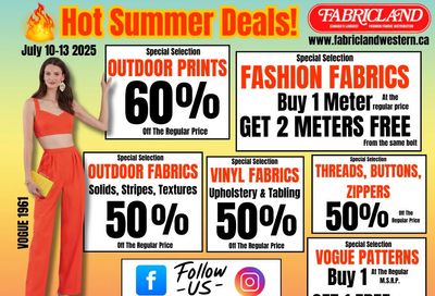 Fabricland (Kitchener, St. Catharines, Welland) Flyer July 10 to 13 Fabricland (Kitchener, St. Catharines, Welland) Flyer July 10 to 13