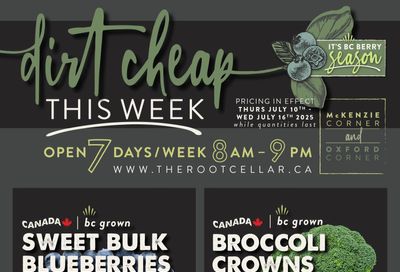 The Root Cellar Flyer July 10 to 16