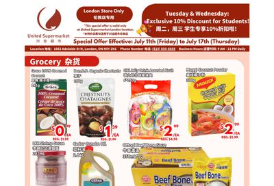 United Supermarket (London) Flyer July 11 to 17