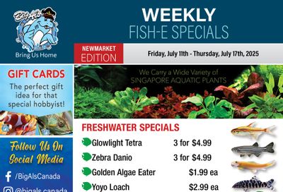 Big Al's (Newmarket) Weekly Specials July 11 to 17