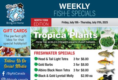 Big Al's (North York) Weekly Specials July 11 to 17