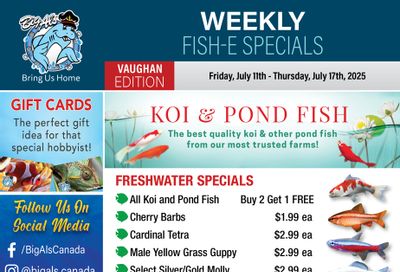 Big Al's (Vaughan) Weekly Specials July 11 to 17