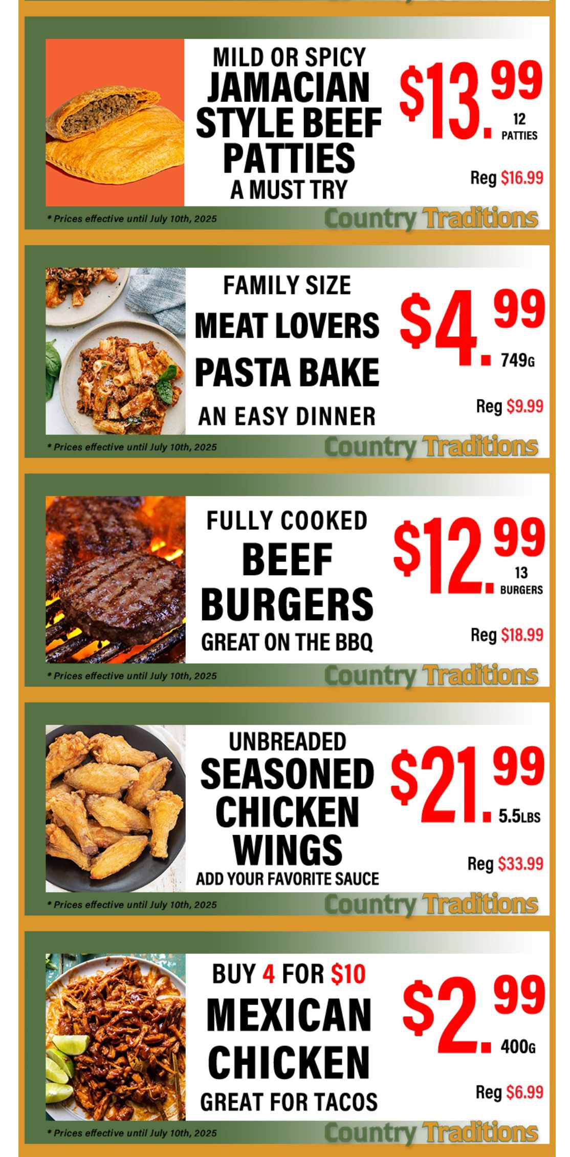 Country Traditions One-Shot Deals Flyer July 10 to 17