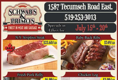 Schwab's & Primo's Flyer July 15 to 20