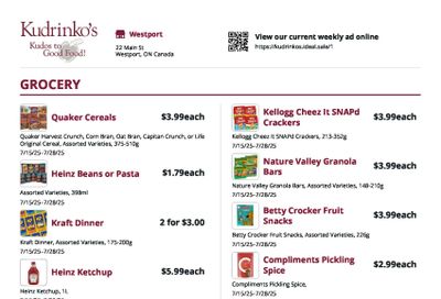 Kudrinko's Flyer July 15 to 28 Kudrinko's Flyer July 15 to 28