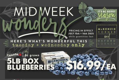 The Root Cellar Mid-Week Flyer July 15 to 16