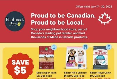 Paulmac's Pets Flyer July 17 to 30