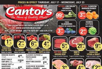 Cantor's Meats Flyer July 17 to 23 Cantor's Meats Flyer July 17 to 23
