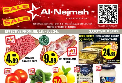 Alnejmah Fine Foods Inc. Flyer July 18 to 24