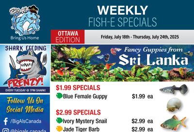 Big Al's (Ottawa) Weekly Specials July 18 to 24