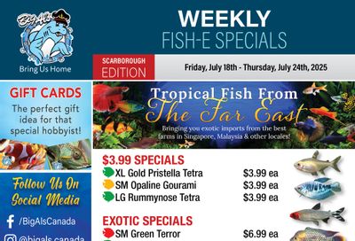 Big Al's (Scarborough) Weekly Specials July 18 to 24