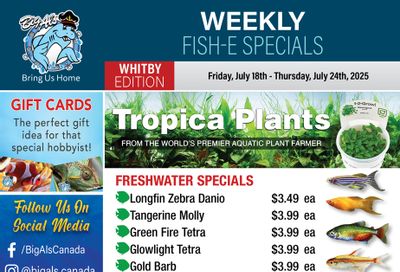Big Al's (Whitby) Weekly Specials July 18 to 24