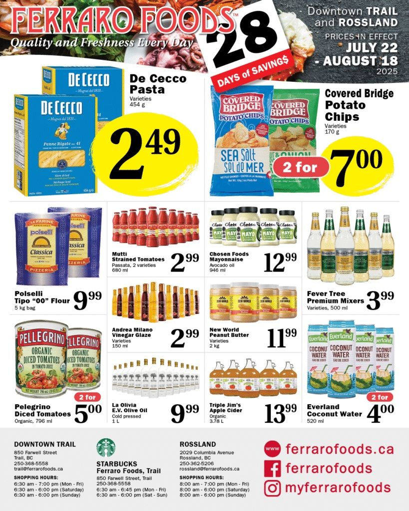 Ferraro Foods Monthly Flyer July 22 to August 18