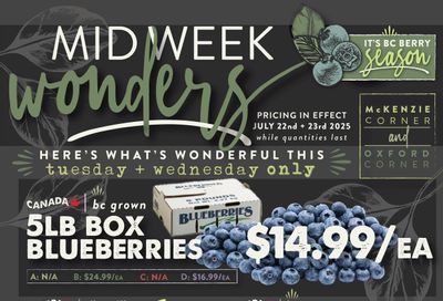 The Root Cellar Mid-Week Flyer July 22 and 23