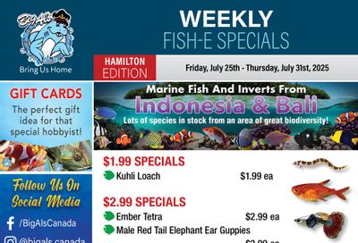 Big Al's (Hamilton) Weekly Specials July 25 to 31