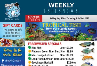 Big Al's (Kitchener) Weekly Specials July 25 to 31