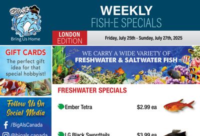 Big Al's (London) Weekend Specials July 25 to 27