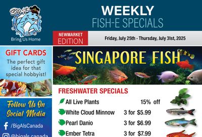 Big Al's (Newmarket) Weekly Specials July 25 to 31 Big Al's (Newmarket) Weekly Specials July 25 to 31