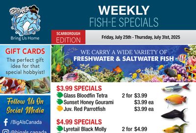 Big Al's (Scarborough) Weekly Specials July 25 to 31