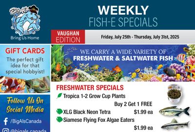 Big Al's (Vaughan) Weekly Specials July 25 to 31