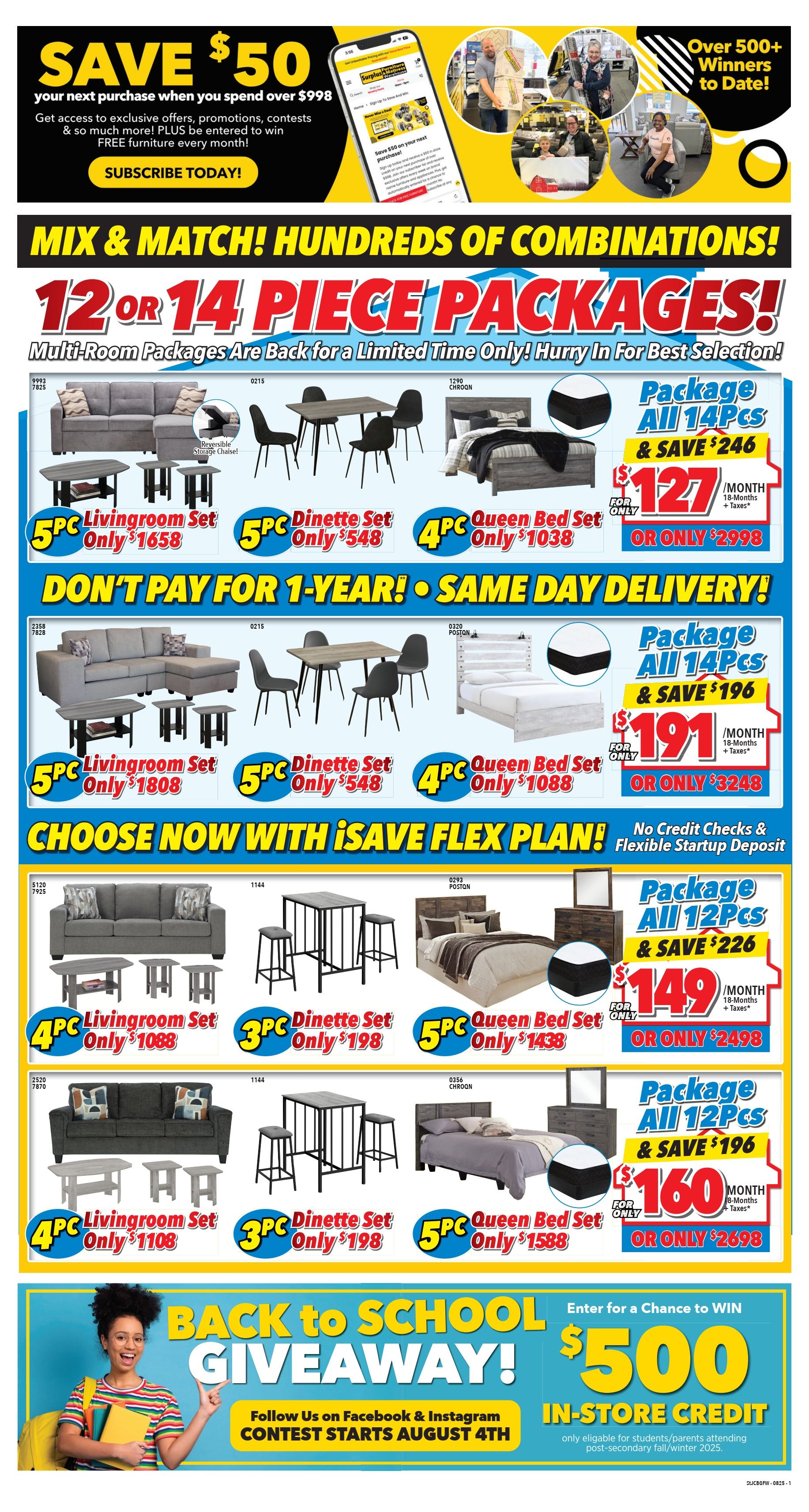 Surplus Furniture & Mattress Warehouse (St. John's, Corner Brook, Grand Falls Windsor) Flyer July 28 to August 10