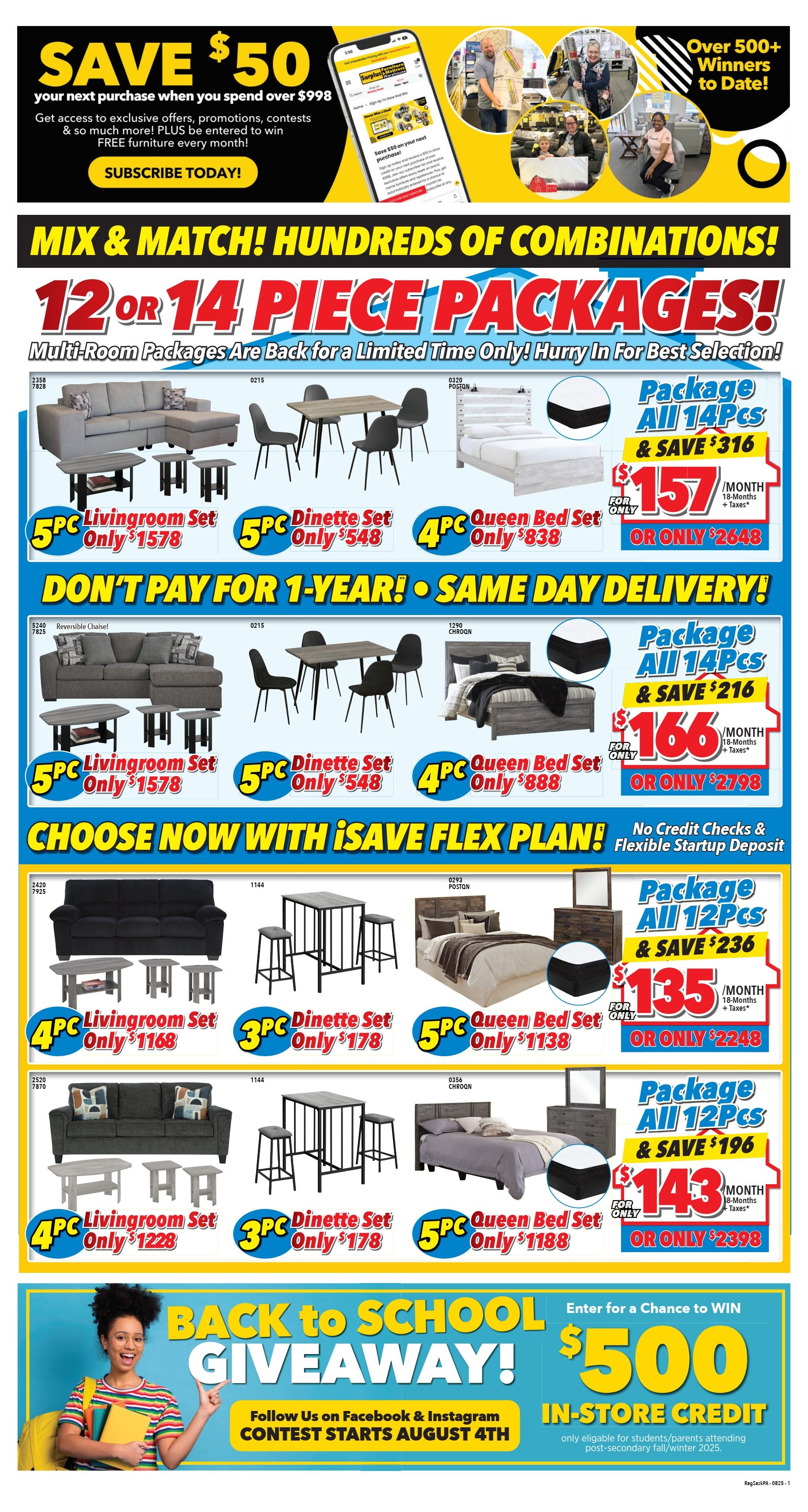 Surplus Furniture & Mattress Warehouse (Regina, Saskatoon, Prince Albert) Flyer July 28 to August 10