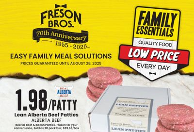 Freson Bros. Family Essentials Flyer August 1 to 28
