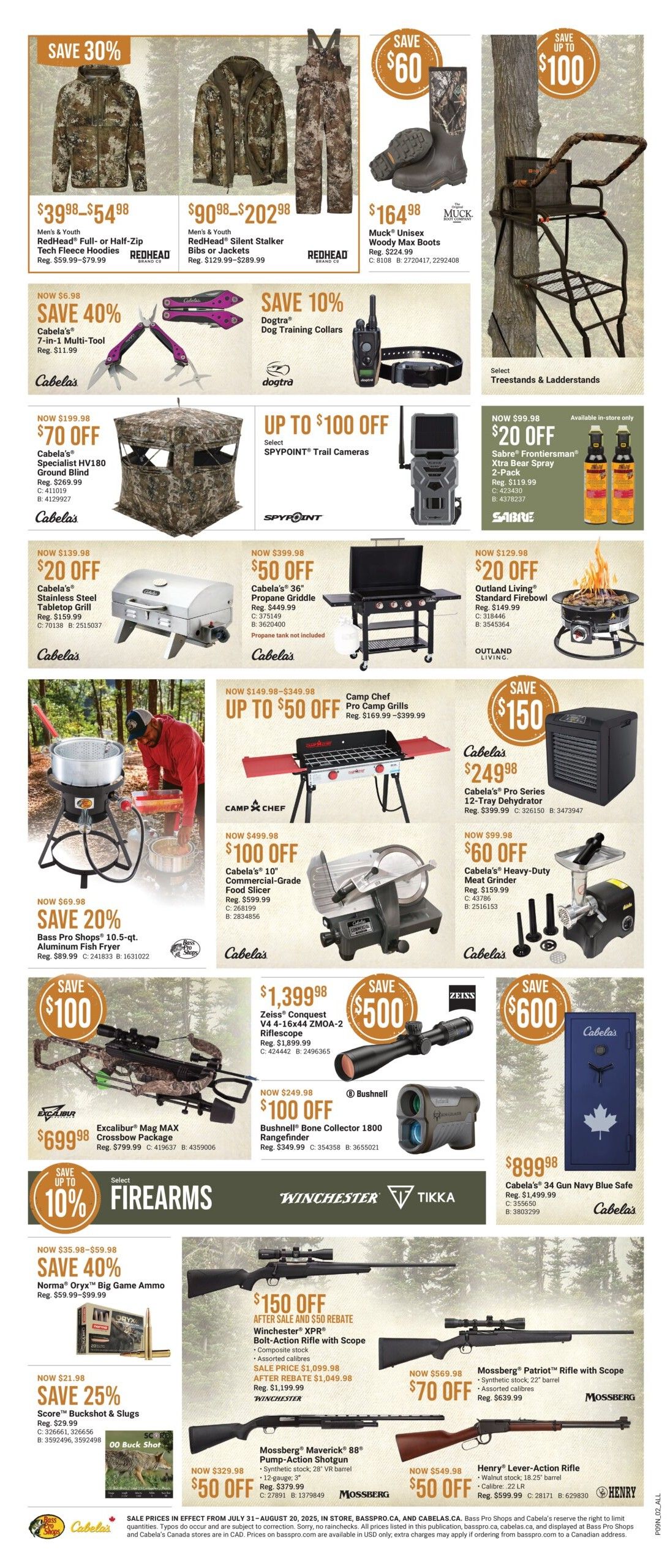 Cabela's Flyer July 31 to August 20