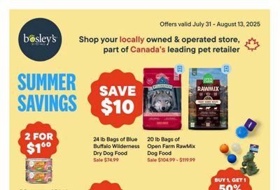 Bosley's by PetValu Flyer July 31 to August 13