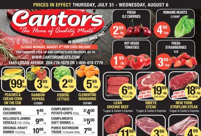 Cantor's Meats Flyer July 31 to August 6