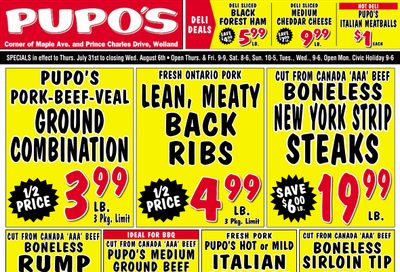 Pupo's Food Market Flyer July 31 to August 6