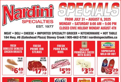 Nardini Specialties Flyer July 31 to August 6