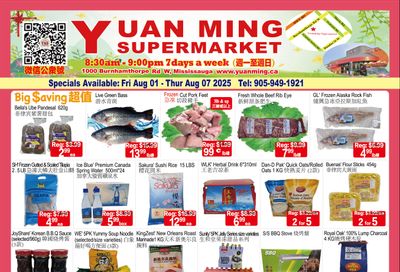 Yuan Ming Supermarket Flyer August 1 to 7