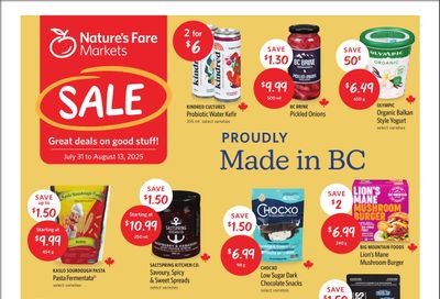 Nature's Fare Markets Flyer July 31 to August 13