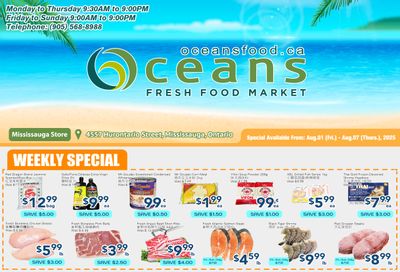 Oceans Fresh Food Market (Mississauga) Flyer August 1 to 7
