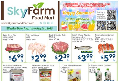 SkyFarm Food Mart Flyer August 1 to 7
